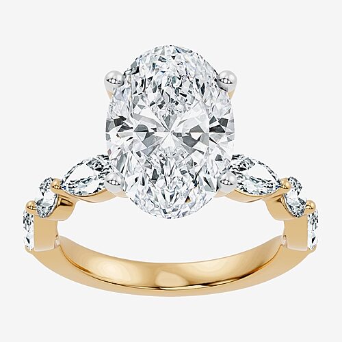 Modern Bride Signature By  (f-g / Vs2-si1) Womens 6 Ct. T.w. Lab Grown White Diamond 14k Gold Oval Si In Yellow