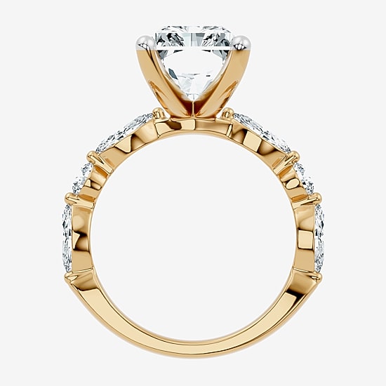 Signature By Modern Bride (F-G / Vs2-Si1) Womens 6 CT. T.W. Lab Grown White Diamond 14K Gold Rectangular Side Stone Engagement Ring