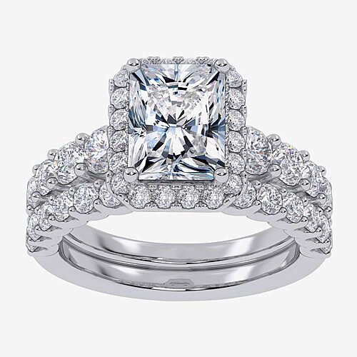 Modern Bride Signature By  (f-g / Vs2-si1) Womens 3 Ct. T.w. Lab Grown White Diamond 10k Gold Rectang