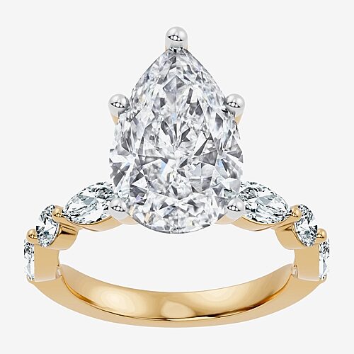Modern Bride Signature By  (f-g / Vs2-si1) Womens 6 Ct. T.w. Lab Grown White Diamond 14k Gold Pear Si In Yellow
