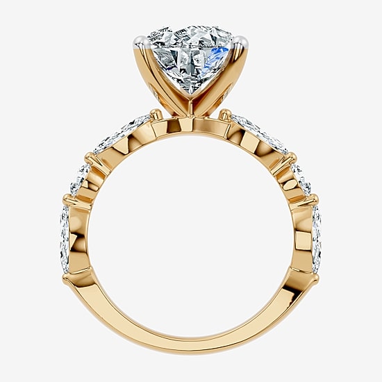 Signature By Modern Bride (F-G / Vs2-Si1) Womens 6 CT. T.W. Lab Grown White Diamond 14K Gold Pear Side Stone Engagement Ring