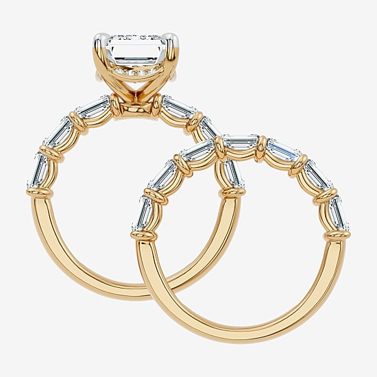 Signature By Modern Bride (F-G / Vs2-Si1) Womens 8 1/4 Ct. T.W. Lab Grown White Diamond 14K Gold Side Stone Bridal Set