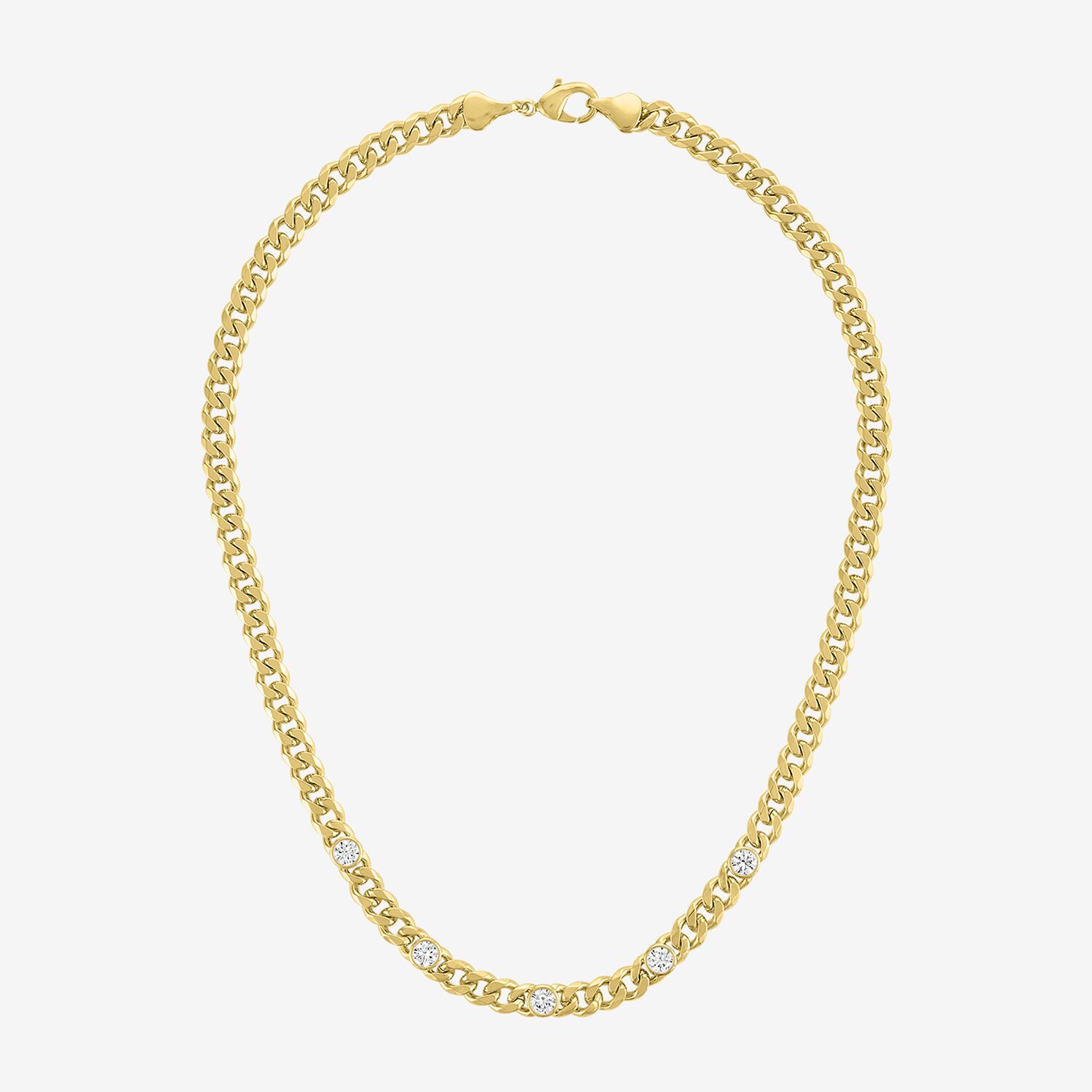 Bold Addiction Womens 14K Gold Over Brass 18 Inch Curb Chain Necklace