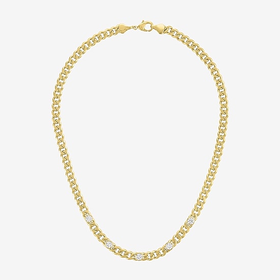 Bold Addiction Womens 14K Gold Over Brass 18 Inch Curb Chain Necklace