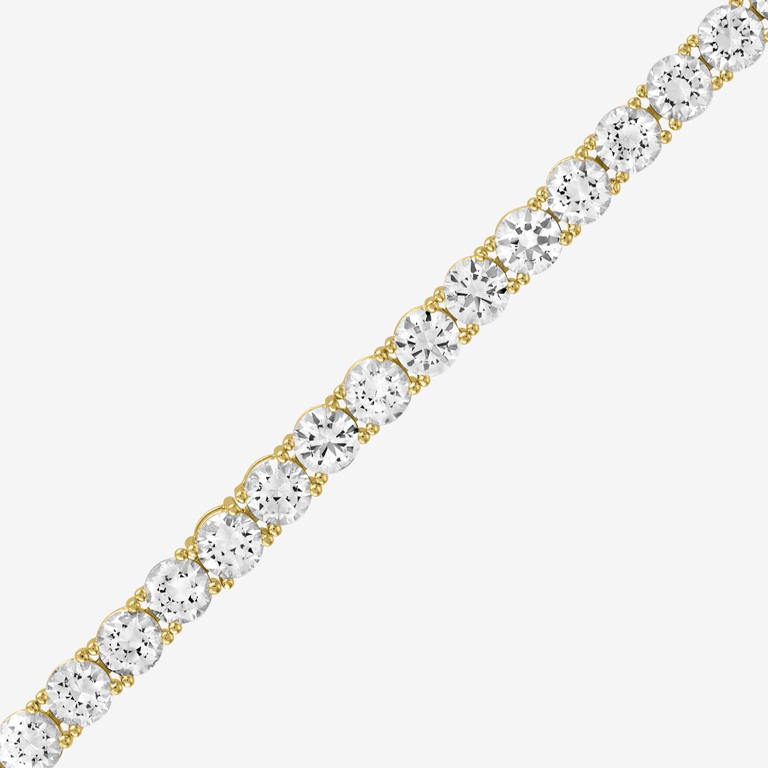 Bold Addiction Womens Lab Created White Sapphire 14K Gold Over Brass 7.5 Inch Tennis Bracelet