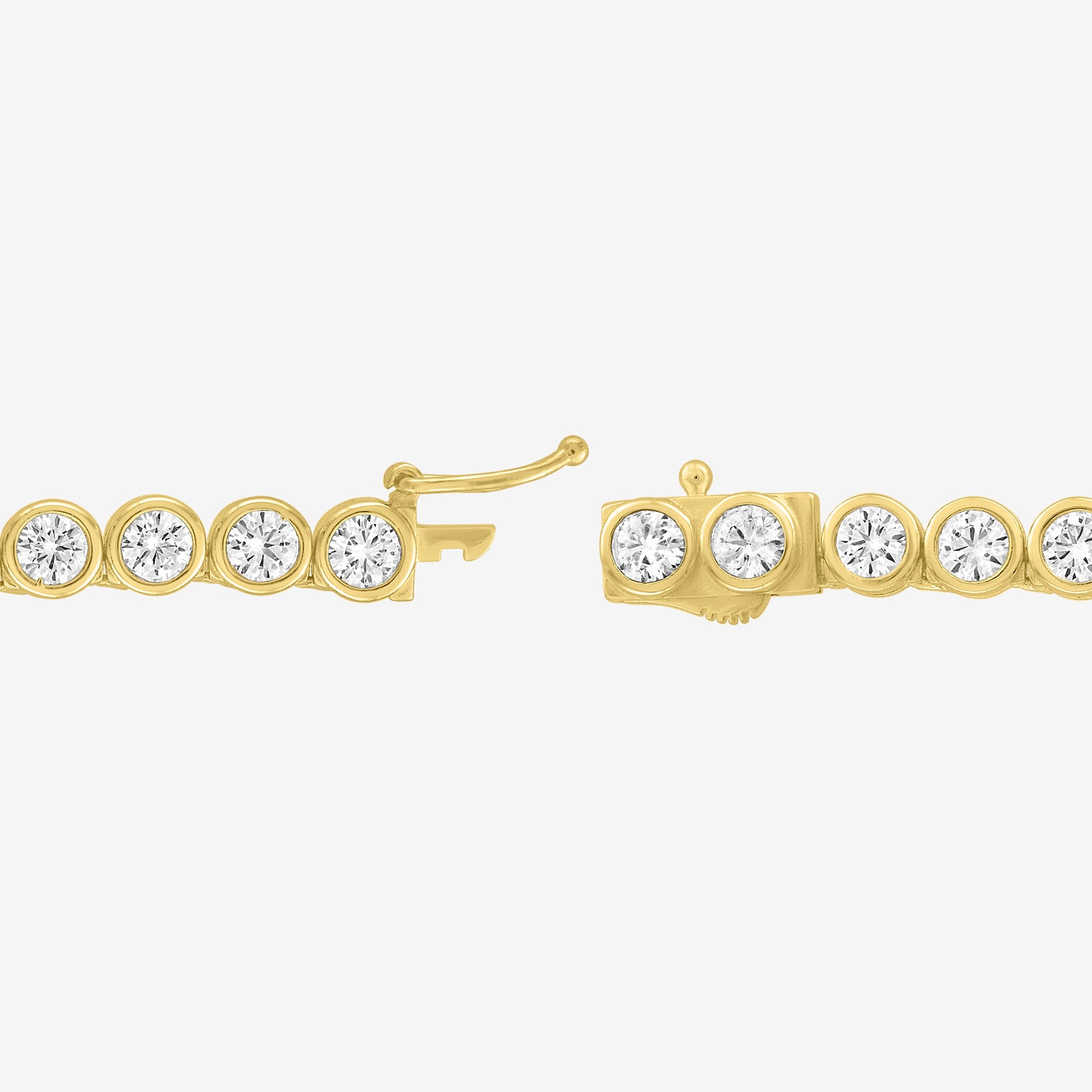 Bold Addiction Womens White Sapphire 14K Gold Over Brass 17 Inch Tennis Necklace