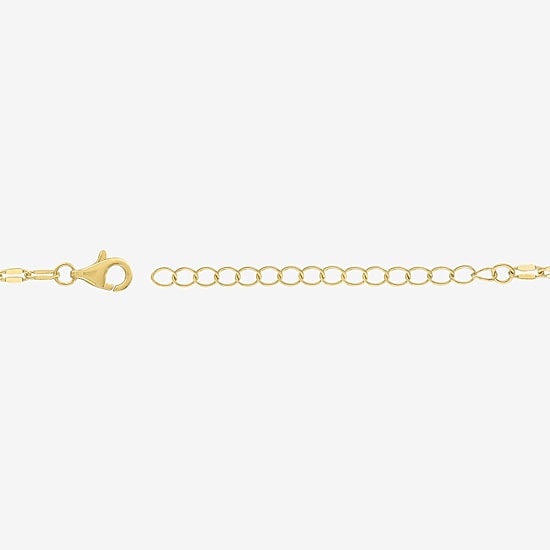 Bold Addiction Womens Lab Created White Sapphire 14K Gold Over Brass Cushion 16 Inch Pendant Necklace