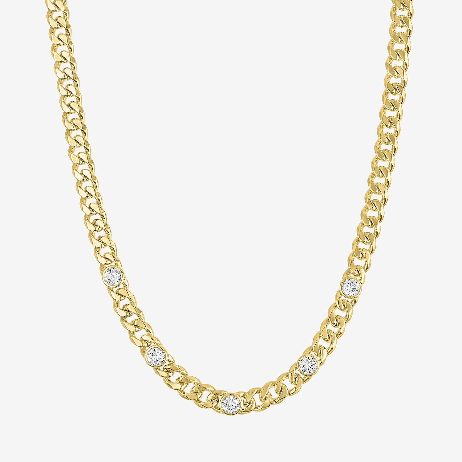 Bold Addiction Womens 14K Gold Over Brass 18 Inch Curb Chain Necklace