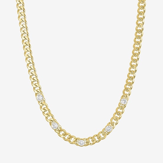Bold Addiction Womens 14K Gold Over Brass 18 Inch Curb Chain Necklace