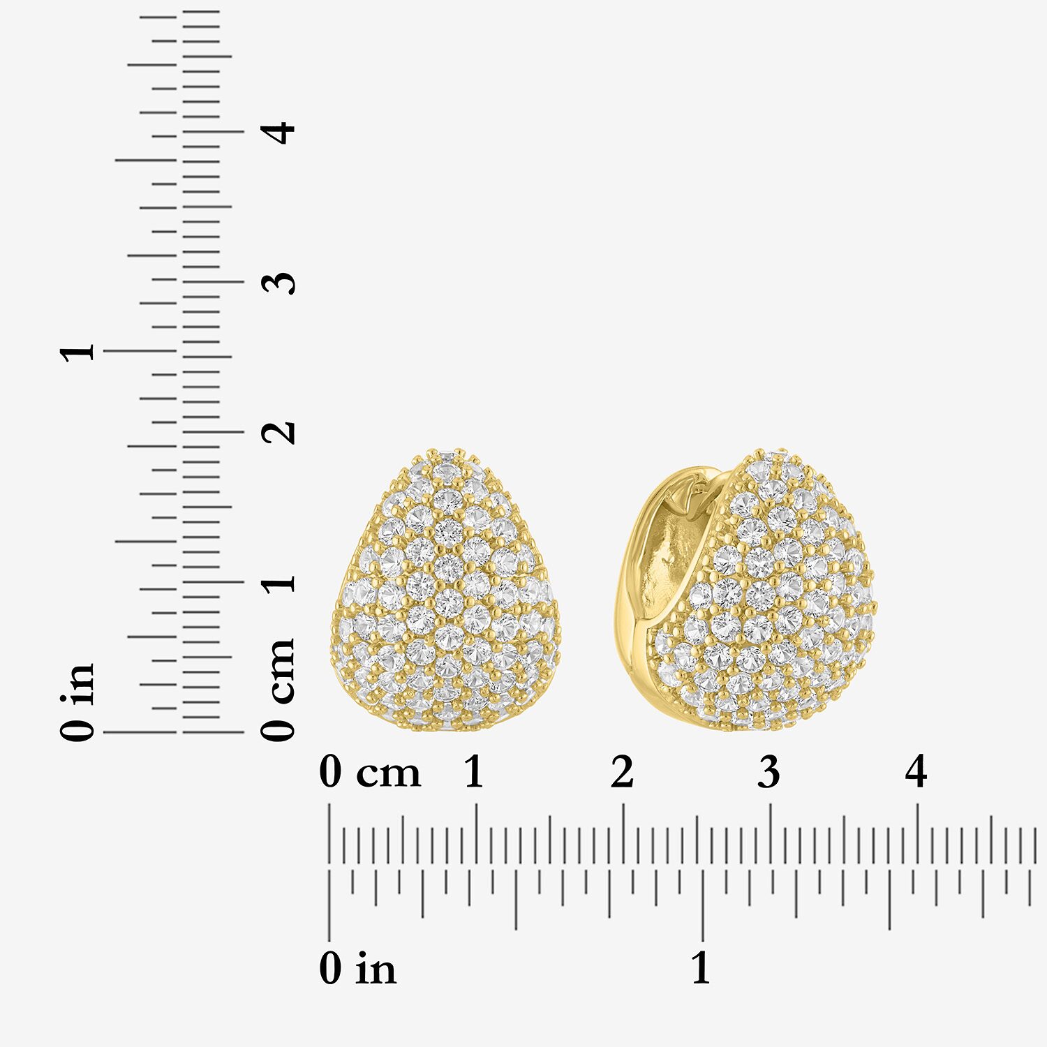 Bold Addiction Womens Lab Created White Sapphire 14K Gold Over Brass 18.1mm Hoop Earrings