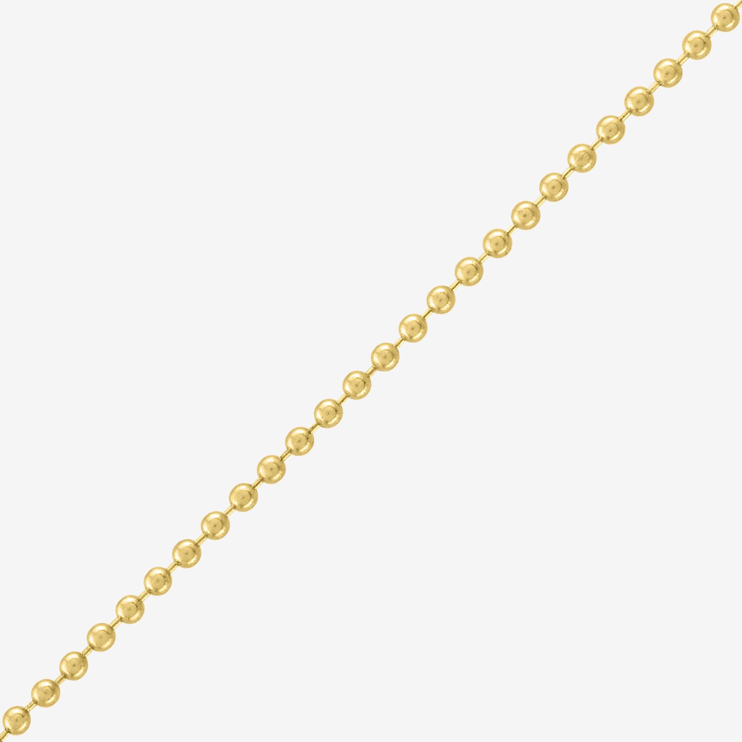Bold Addiction Womens 14K Gold Over Brass 16 Inch Bead Chain Necklace