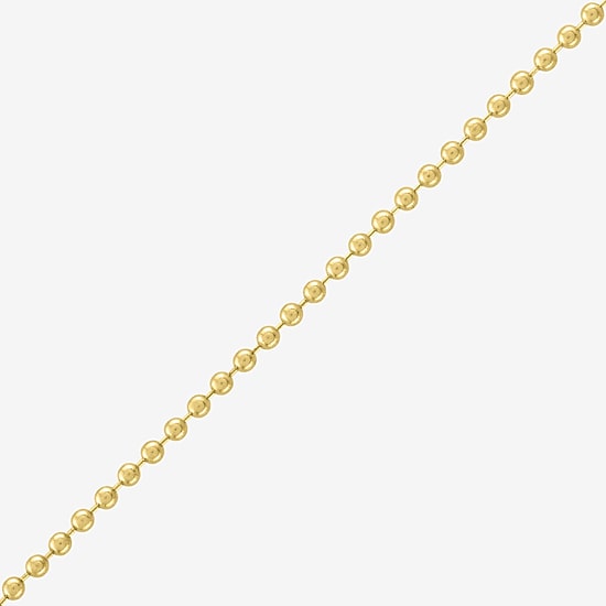 Bold Addiction Womens 14K Gold Over Brass 16 Inch Bead Chain Necklace