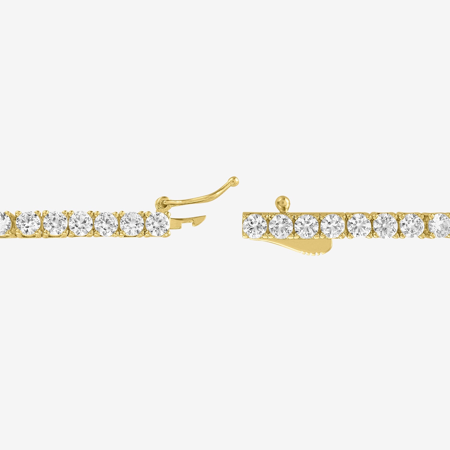 Bold Addiction Womens Lab Created White Sapphire Pure Silver Over Brass 7.5 Inch Tennis Bracelet