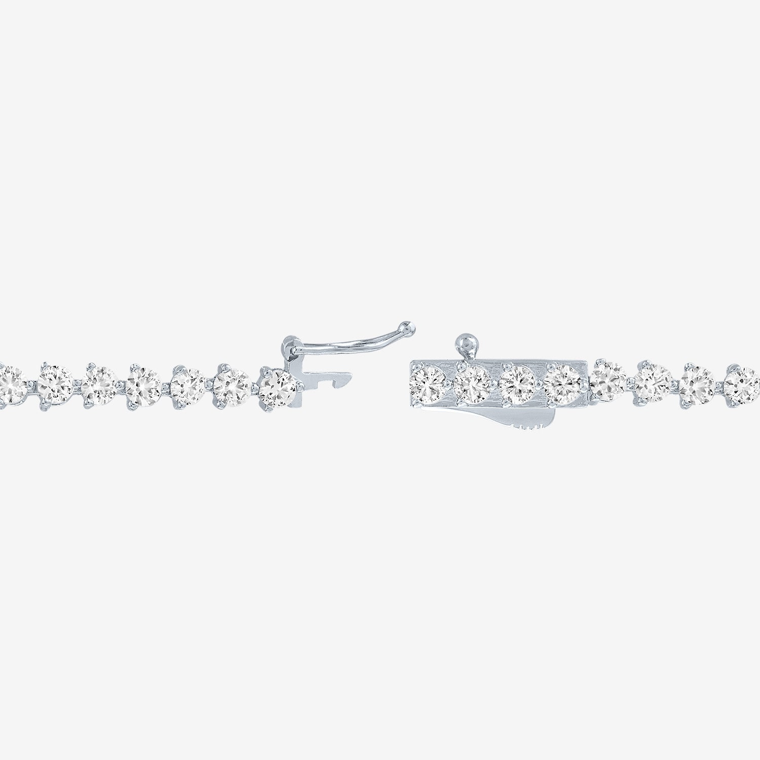 Bold Addiction Womens Lab Created White Sapphire Pure Silver Over Brass 7.5 Inch Tennis Bracelet
