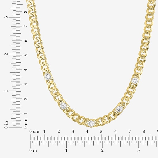 Bold Addiction Womens 14K Gold Over Brass 18 Inch Curb Chain Necklace