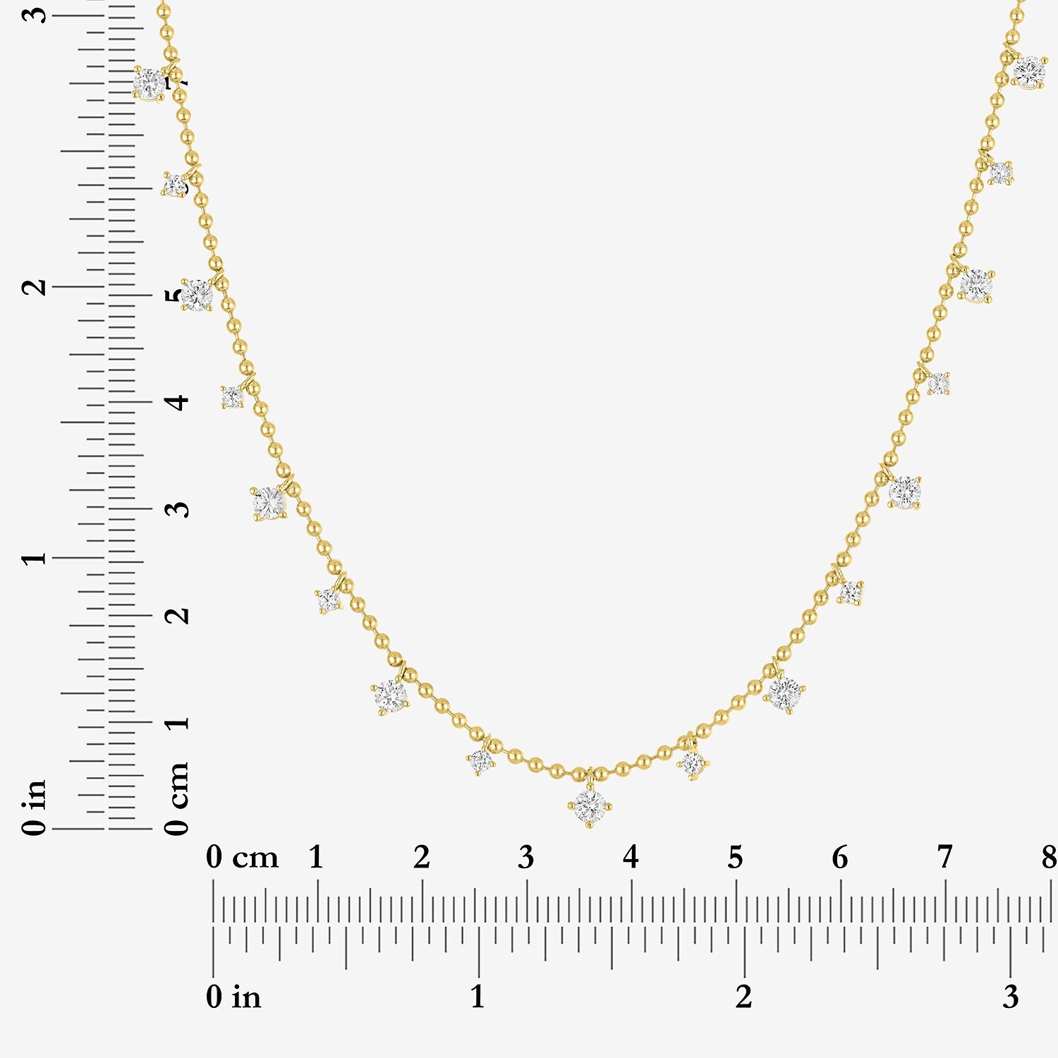 Bold Addiction Womens 14K Gold Over Brass 16 Inch Bead Chain Necklace