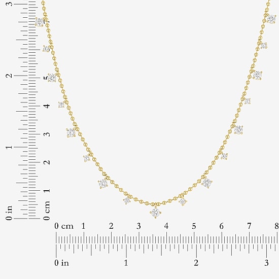 Bold Addiction Womens 14K Gold Over Brass 16 Inch Bead Chain Necklace