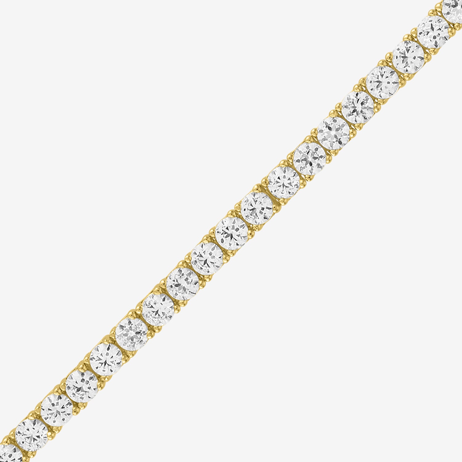 Bold Addiction Womens Lab Created White Sapphire 14K Gold Over Brass 7.5 Inch Tennis Bracelet