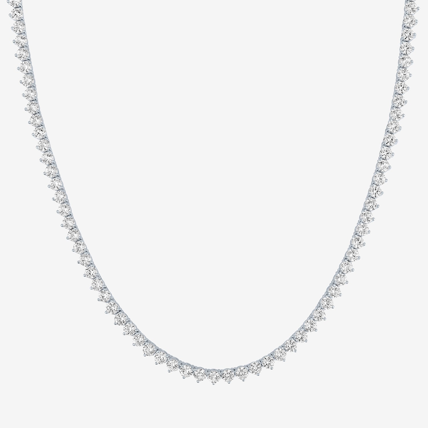Bold Addiction Womens White Sapphire Pure Silver Over Brass 17 Inch Tennis Necklace