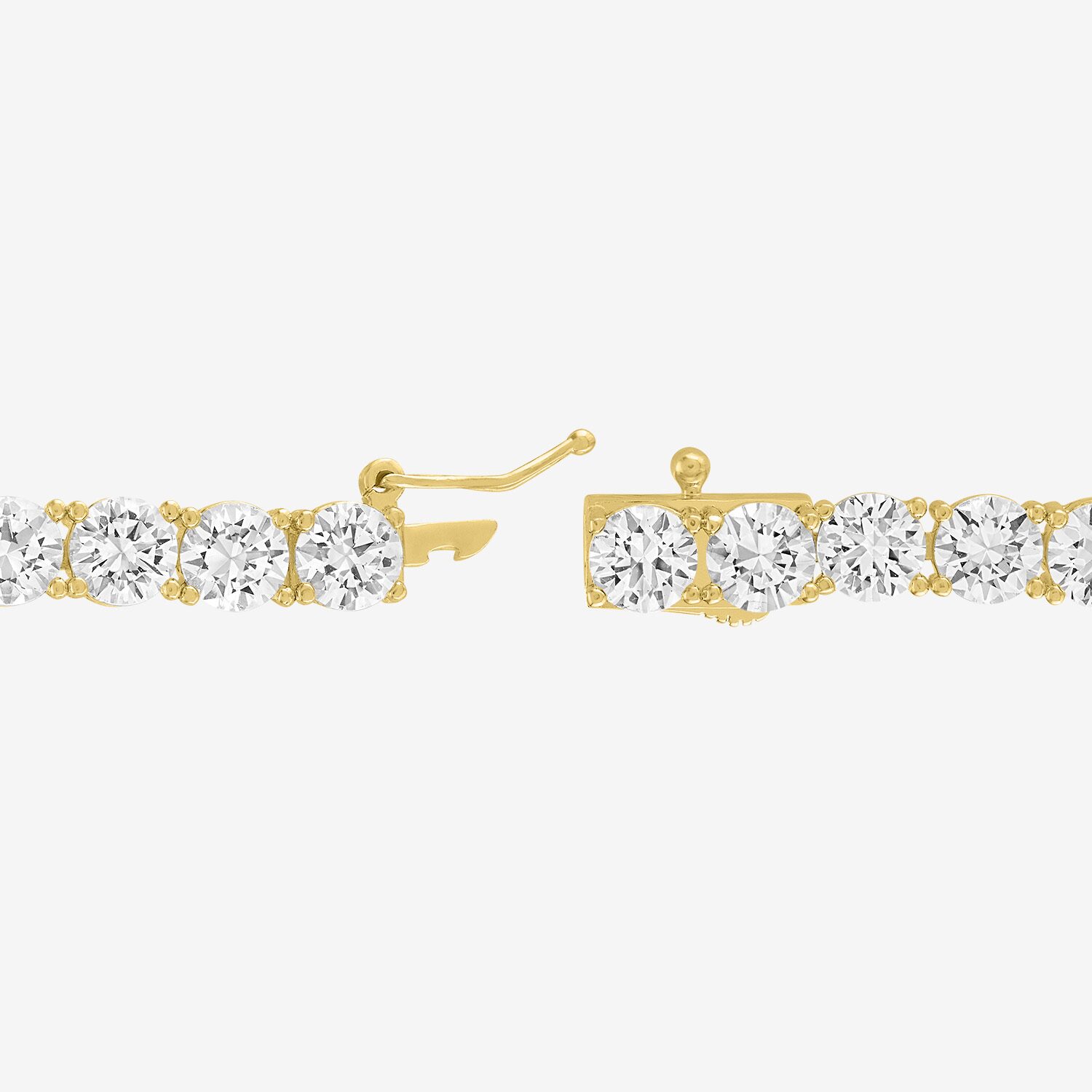 Bold Addiction Womens Lab Created White Sapphire 14K Gold Over Brass 7.5 Inch Tennis Bracelet