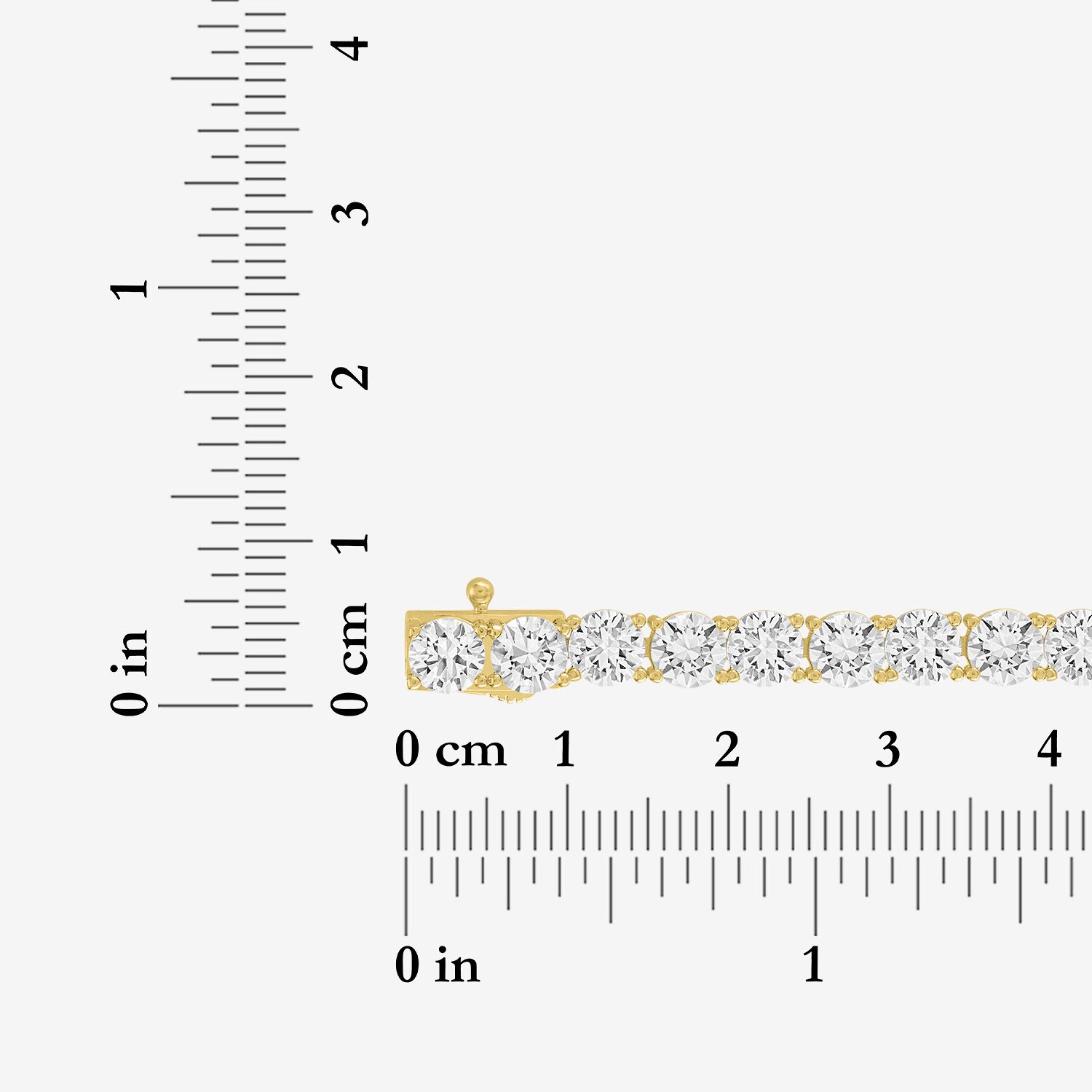 Bold Addiction Womens Lab Created White Sapphire 14K Gold Over Brass 7.5 Inch Tennis Bracelet