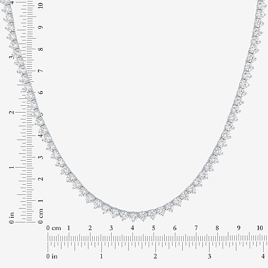 Bold Addiction Womens White Sapphire Pure Silver Over Brass 17 Inch Tennis Necklace