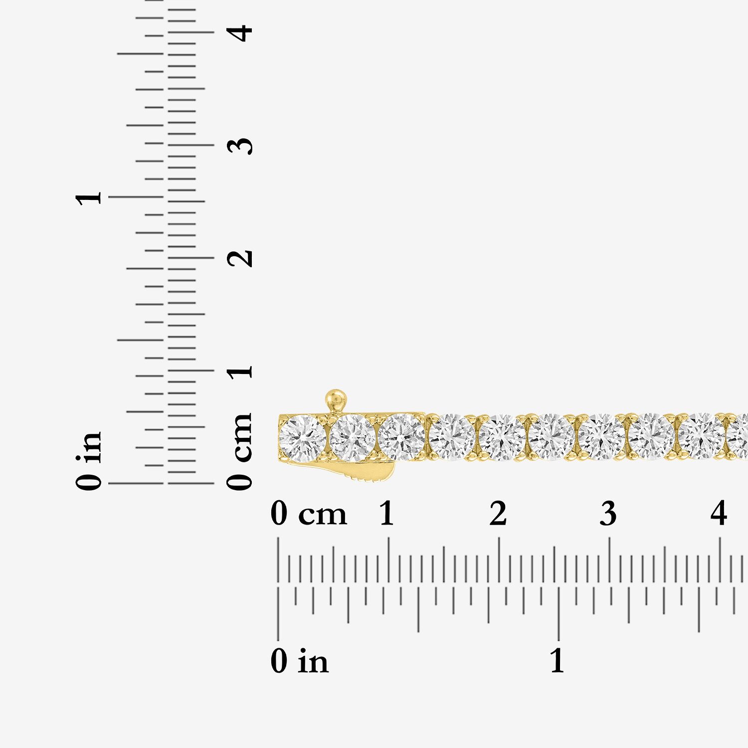 Bold Addiction Womens Lab Created White Sapphire 14K Gold Over Brass 7.5 Inch Tennis Bracelet