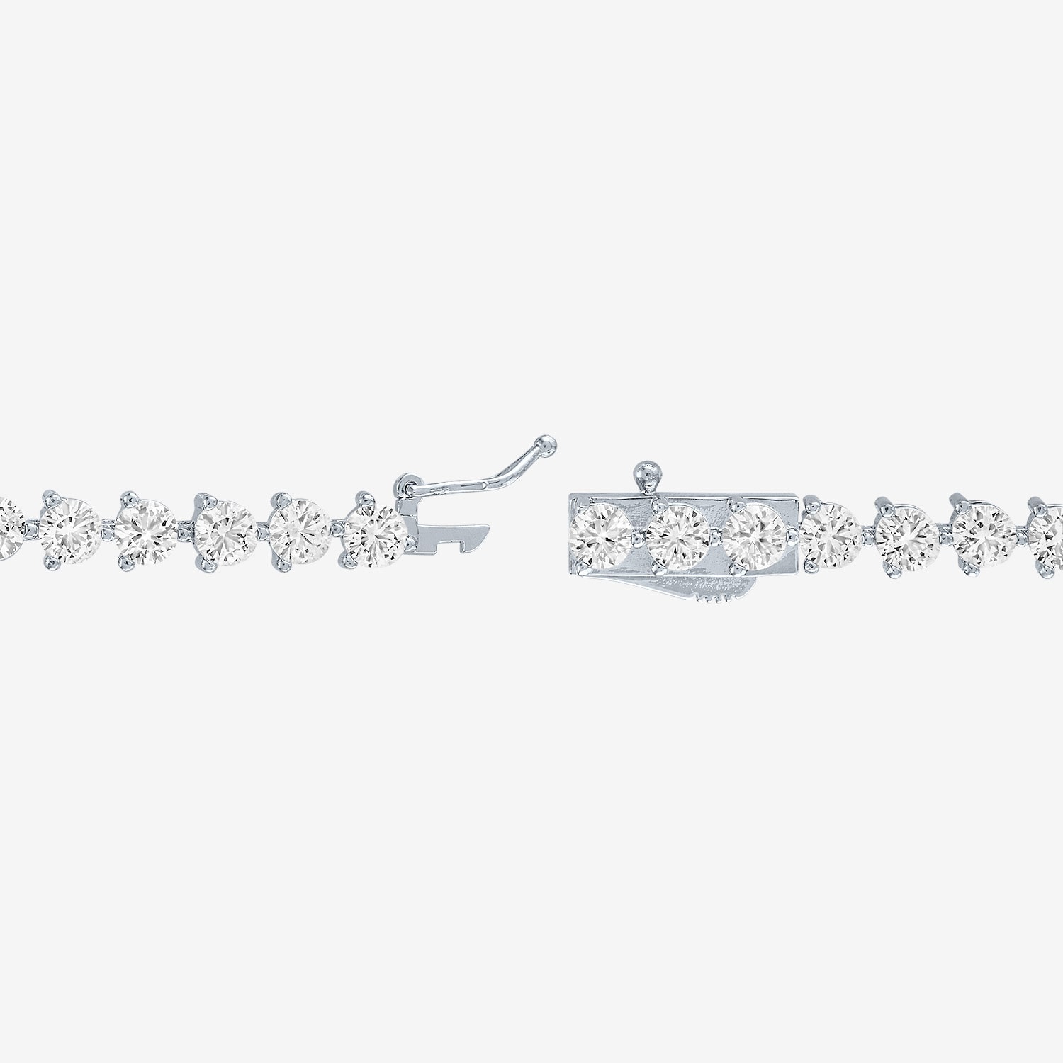 Bold Addiction Womens Lab Created White Sapphire Pure Silver Over Brass 7.5 Inch Tennis Bracelet