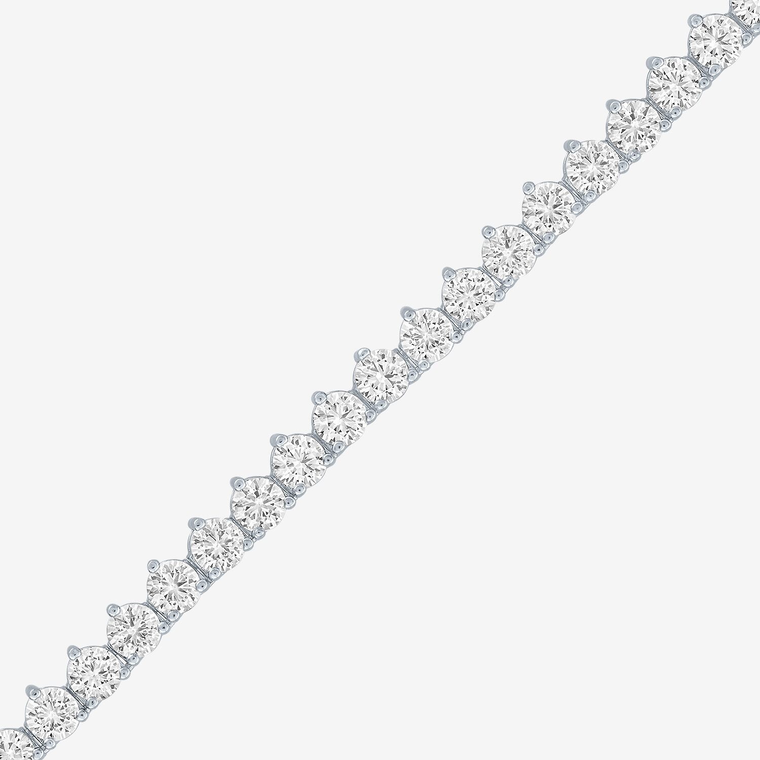 Bold Addiction Womens White Sapphire Pure Silver Over Brass 17 Inch Tennis Necklace
