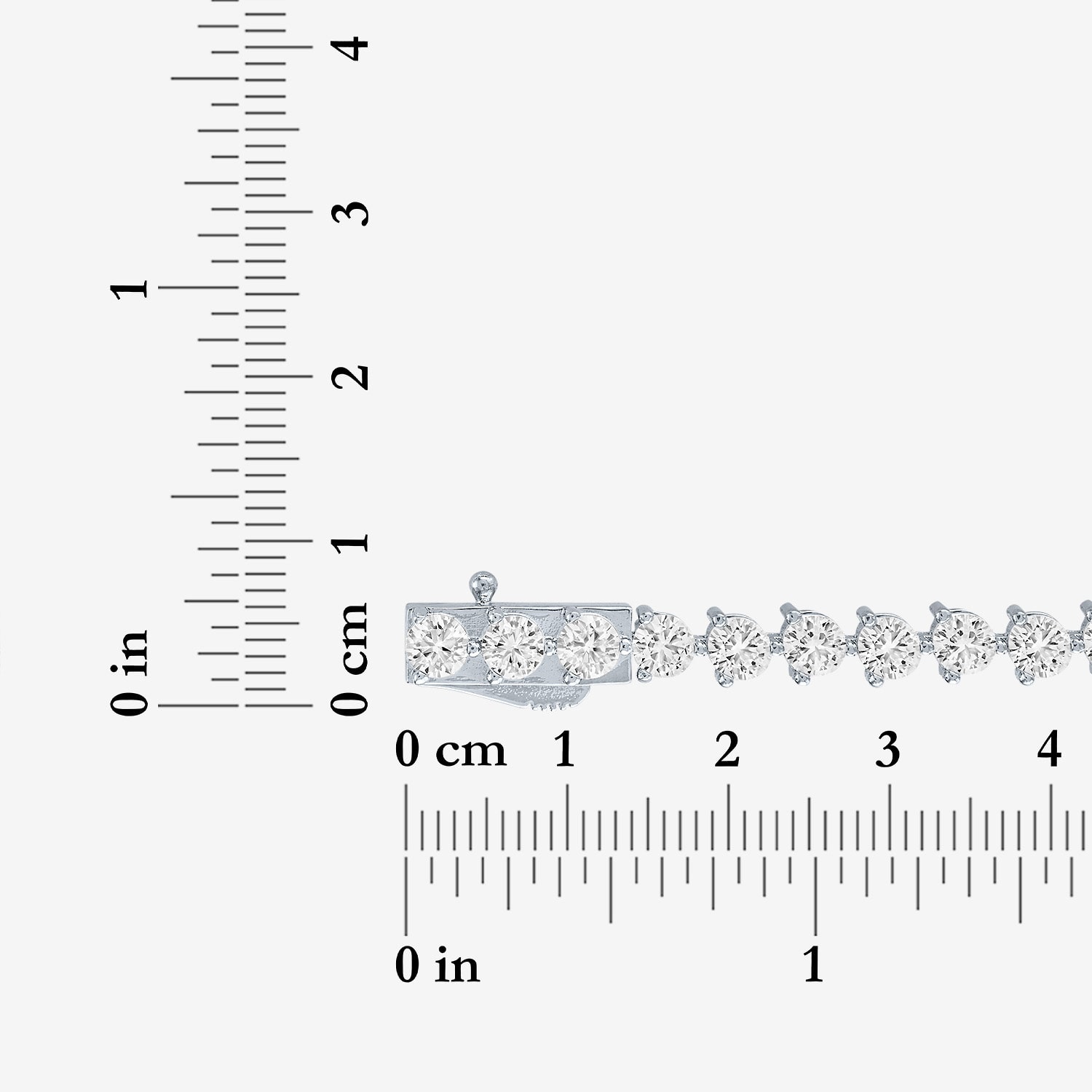 Bold Addiction Womens Lab Created White Sapphire Pure Silver Over Brass 7.5 Inch Tennis Bracelet