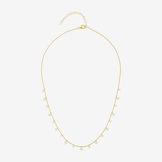 Bold Addiction Womens 14K Gold Over Brass 16 Inch Bead Chain Necklace