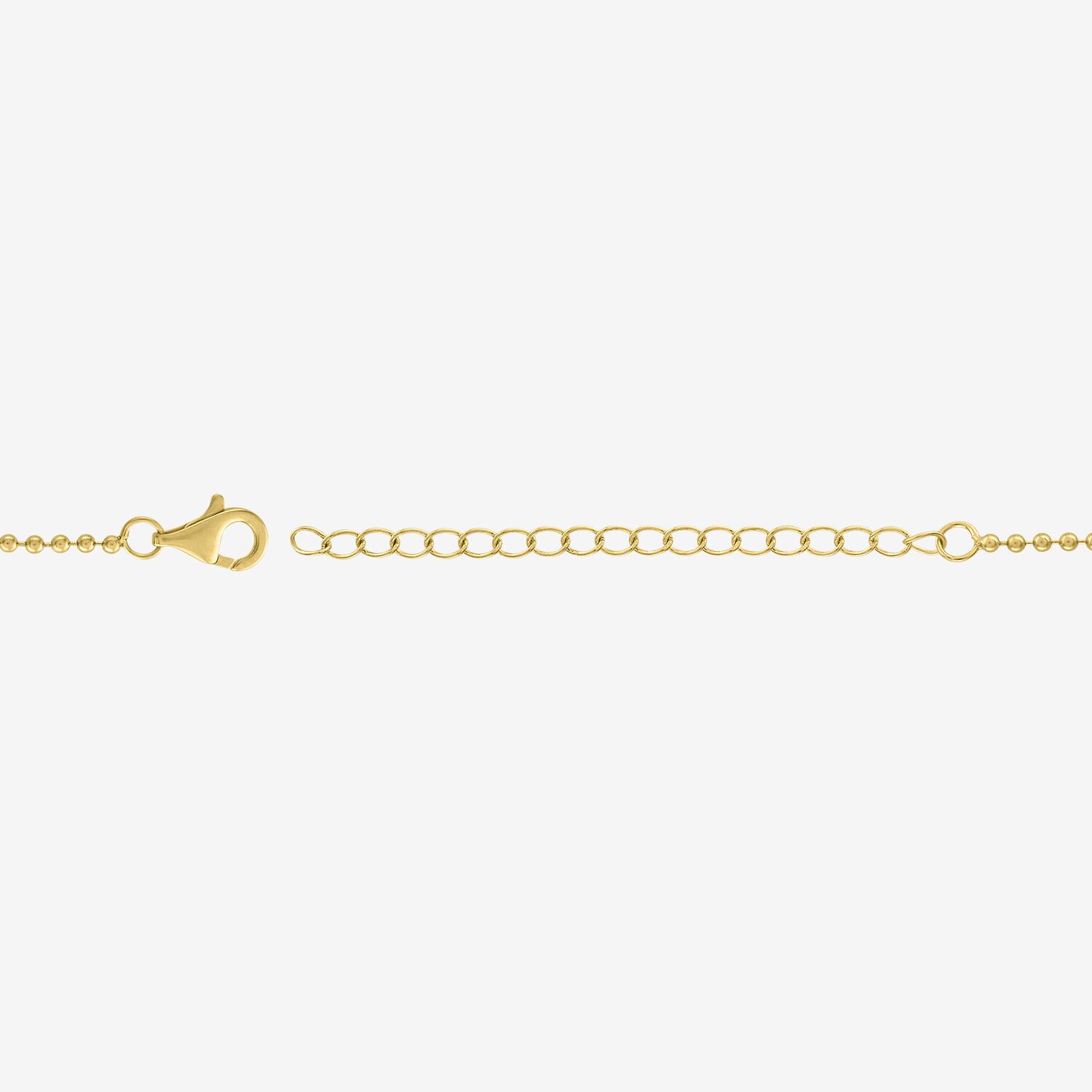 Bold Addiction Womens 14K Gold Over Brass 16 Inch Bead Chain Necklace