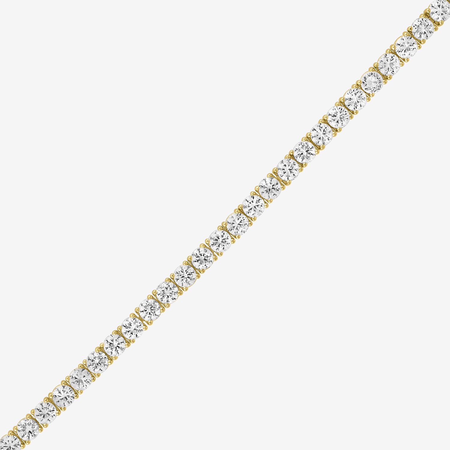 Bold Addiction Womens Lab Created White Sapphire Pure Silver Over Brass 7.5 Inch Tennis Bracelet