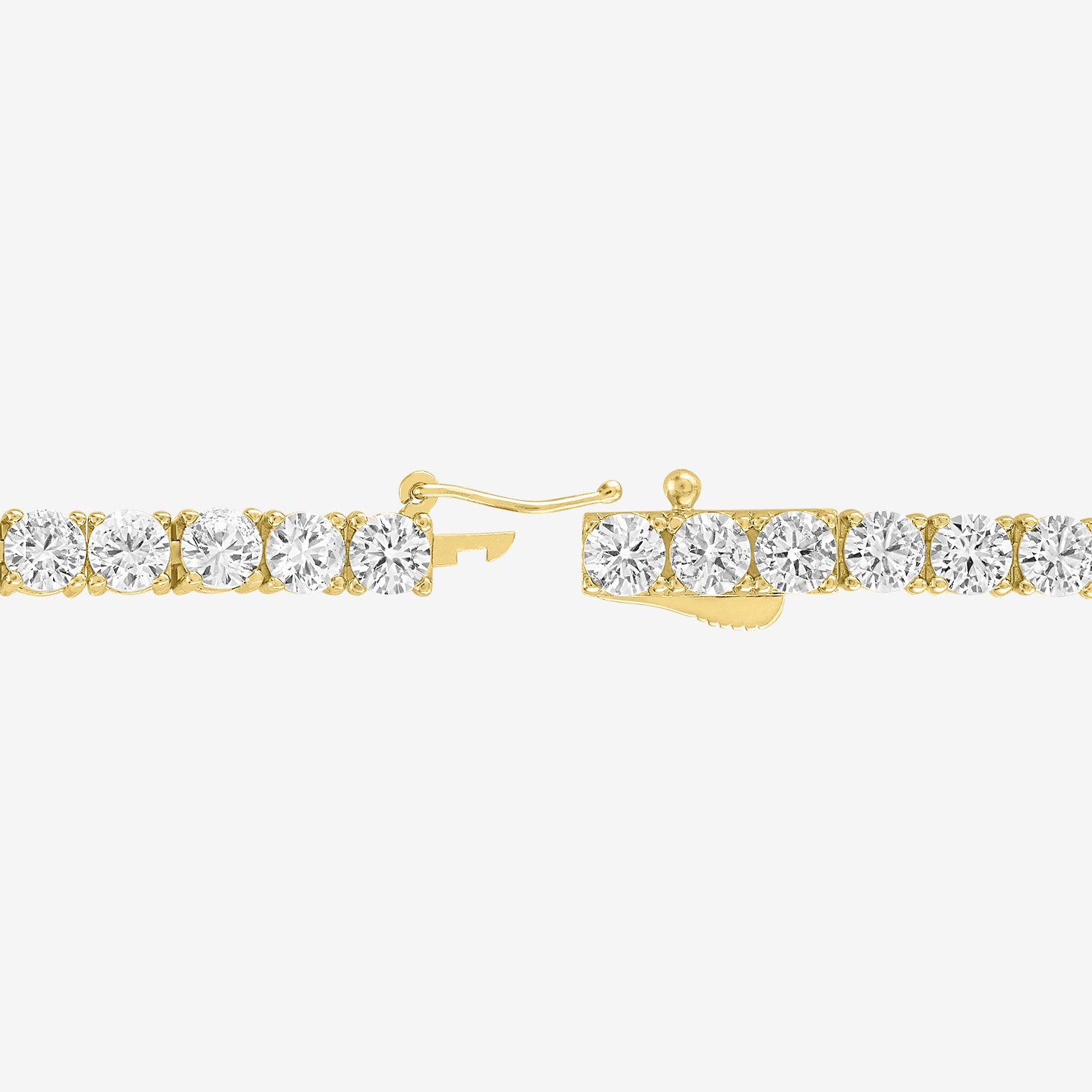 Bold Addiction Womens Lab Created White Sapphire 14K Gold Over Brass 7.5 Inch Tennis Bracelet
