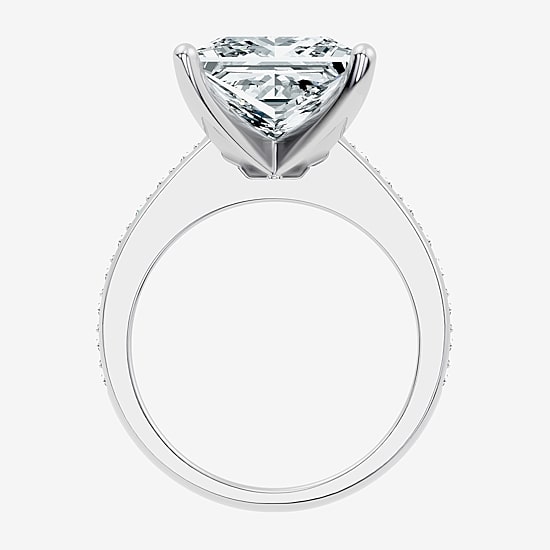 Signature By Modern Bride (F-G / Vs2-Si1) Womens 10 1/2 Ct. T.W. Lab Grown White Diamond 14K Gold Side Stone Engagement Ring