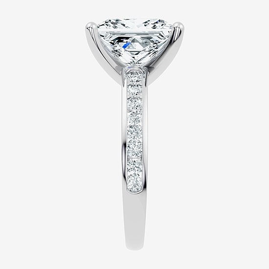 Signature By Modern Bride (F-G / Vs2-Si1) Womens 10 1/2 Ct. T.W. Lab Grown White Diamond 14K Gold Side Stone Engagement Ring