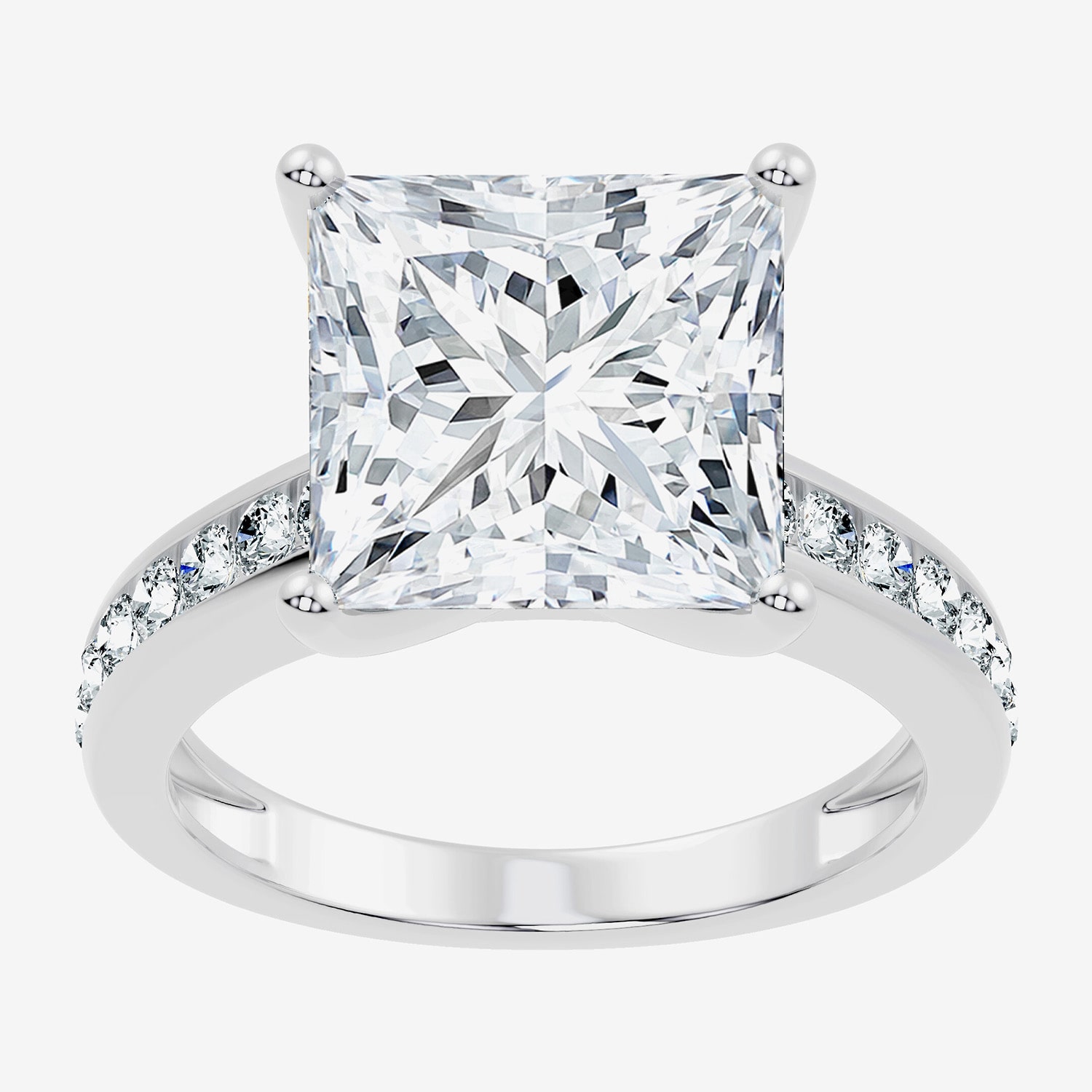Signature By Modern Bride (F-G / Vs2-Si1) Womens 1/ CT. T.W. Lab Grown White Diamond 14K Gold Side Stone Engagement Ring