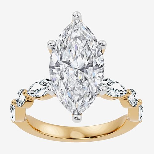 Modern Bride Signature By  (f-g / Vs2-si1) Womens 6 Ct. T.w. Lab Grown White Diamond 14k Gold Marquis In Yellow