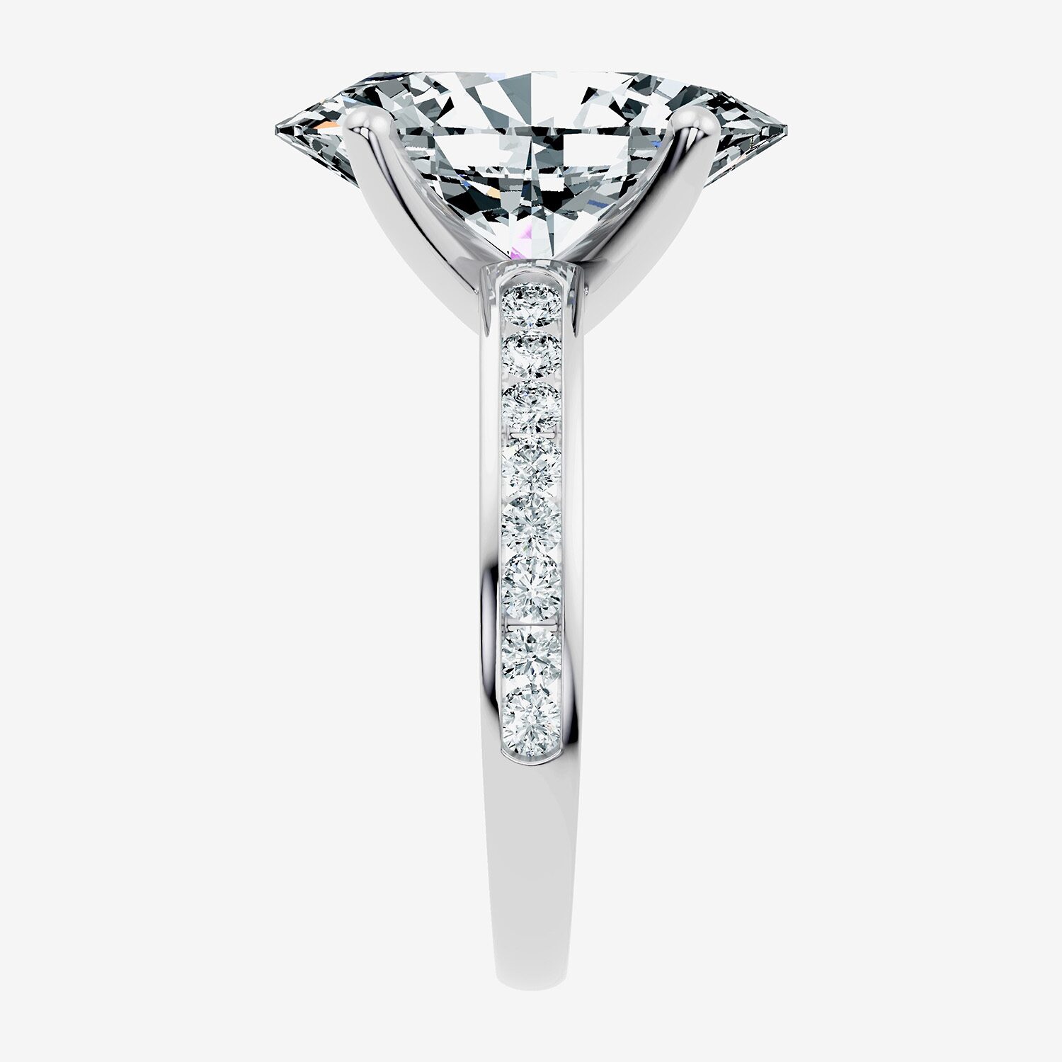 Signature By Modern Bride (F-G / Vs2-Si1) Womens / CT. T.W. Lab Grown White Diamond 14K Gold Oval Side Stone Engagement Ring