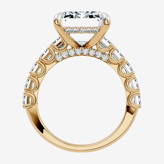 Signature By Modern Bride (F-G / Vs2-Si1) Womens 10 1/4 Ct. T.W. Lab Grown White Diamond 14K Gold Side Stone Engagement Ring