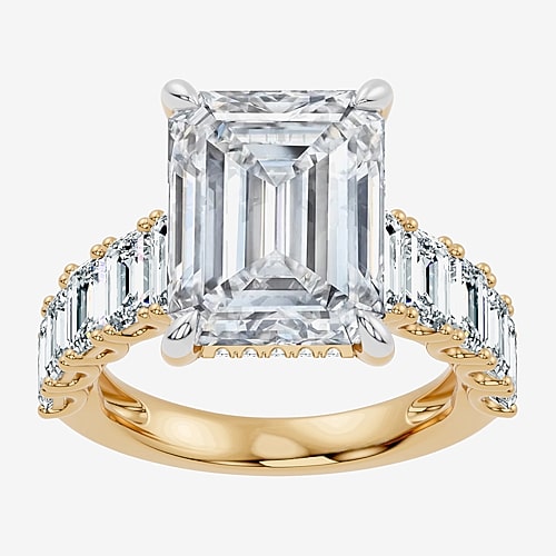 Signature By Modern Bride (F-G / Vs2-Si1) Womens 10 1/4 Ct. T.W. Lab Grown White Diamond 14K Gold Side Stone Engagement Ring, 9, Yellow
