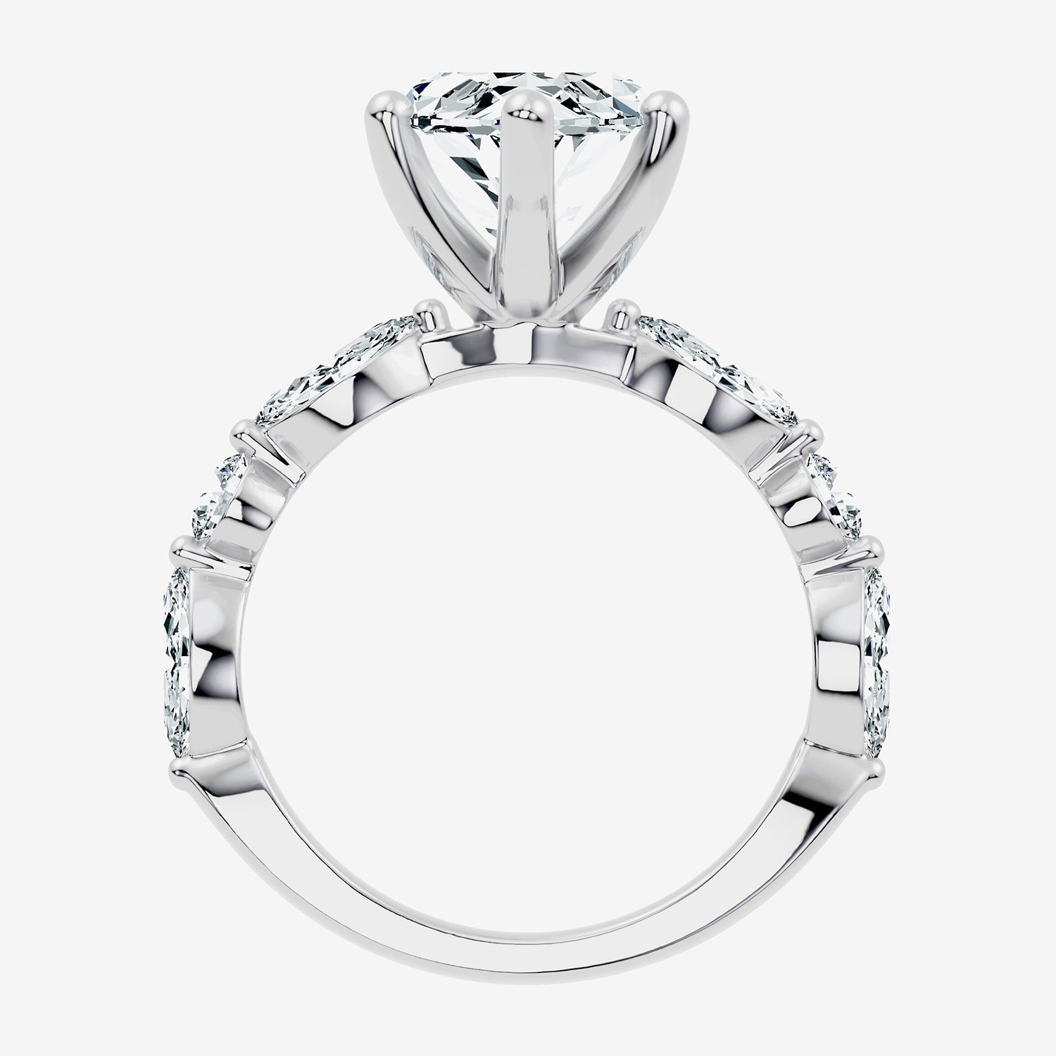 Signature By Modern Bride (F-G / Vs2-Si1) Womens CT. T.W. Lab Grown White Diamond 14K Gold Marquise Side Stone Engagement Ring