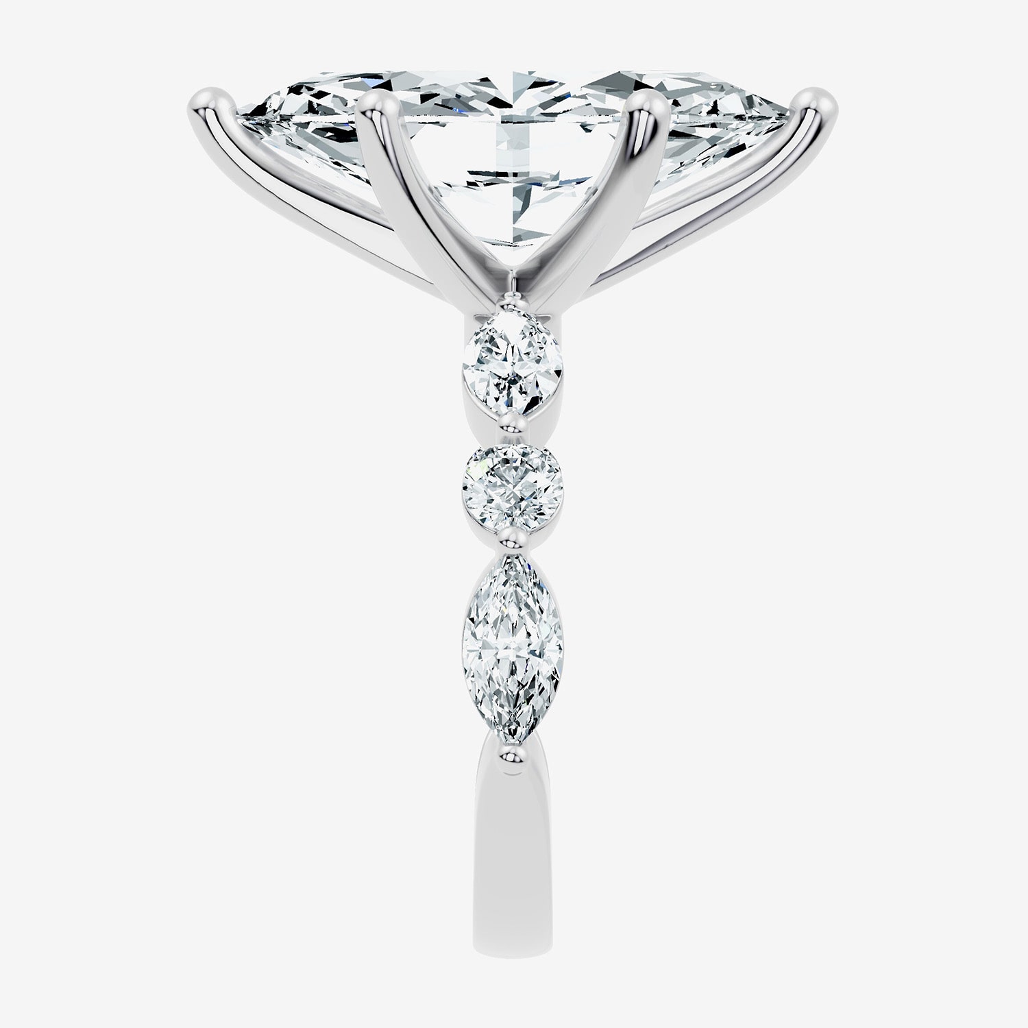 Signature By Modern Bride (F-G / Vs2-Si1) Womens CT. T.W. Lab Grown White Diamond 14K Gold Marquise Side Stone Engagement Ring