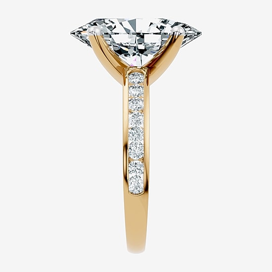 Signature By Modern Bride (F-G / Vs2-Si1) Womens 6 1/2 Ct. T.W. Lab Grown White Diamond 14K Gold Oval Side Stone Engagement Ring