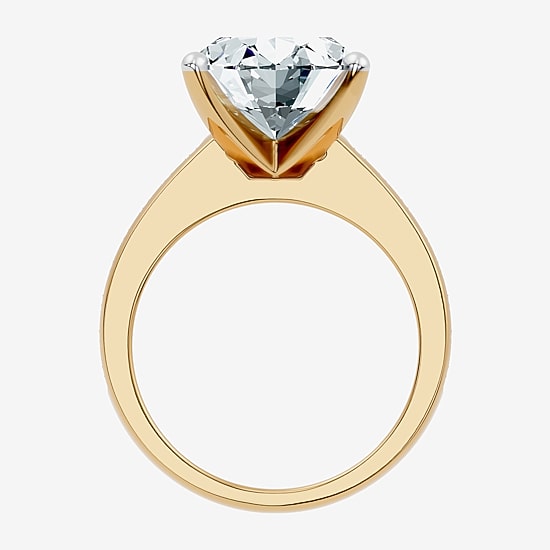 Signature By Modern Bride (F-G / Vs2-Si1) Womens 6 1/2 Ct. T.W. Lab Grown White Diamond 14K Gold Oval Side Stone Engagement Ring