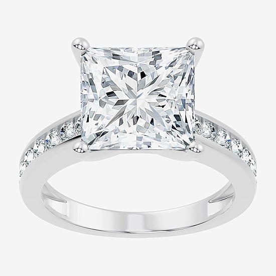 Signature By Modern Bride (F-G / Vs2-Si1) Womens 6 1/2 Ct. T.W. Lab Grown White Diamond 14K Gold Side Stone Engagement Ring