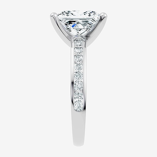 Signature By Modern Bride (F-G / Vs2-Si1) Womens 6 1/2 Ct. T.W. Lab Grown White Diamond 14K Gold Side Stone Engagement Ring