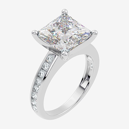 Signature By Modern Bride (F-G / Vs2-Si1) Womens 6 1/2 Ct. T.W. Lab Grown White Diamond 14K Gold Side Stone Engagement Ring