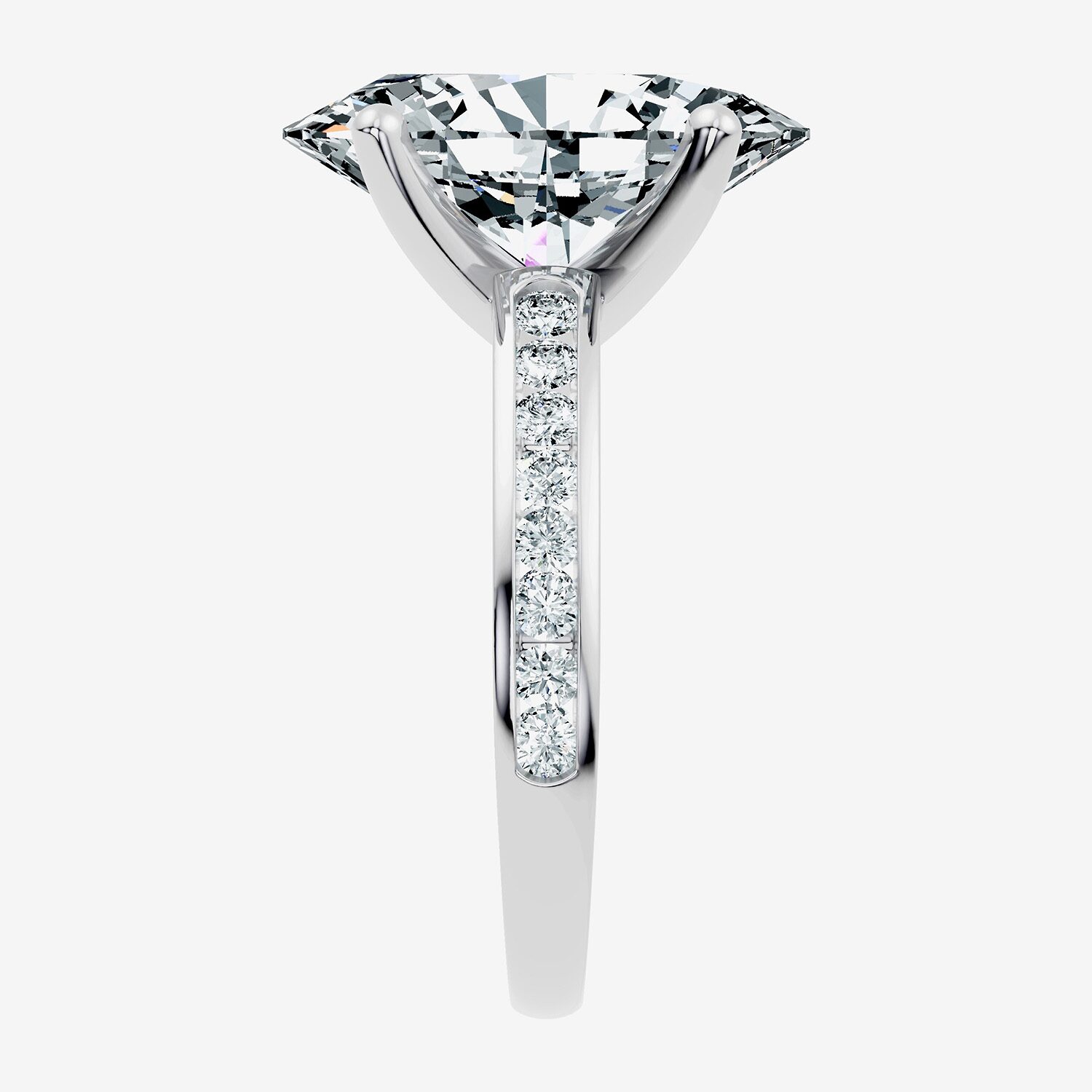 Signature By Modern Bride (F-G / Vs2-Si1) Womens 1/2 CT. T.W. Lab Grown White Diamond 14K Gold Oval Side Stone Engagement Ring