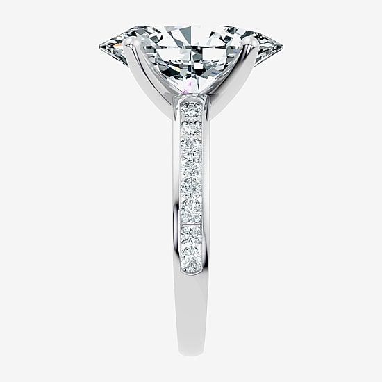 Signature By Modern Bride (F-G / Vs2-Si1) Womens 5 1/2 CT. T.W. Lab Grown White Diamond 14K Gold Oval Side Stone Engagement Ring